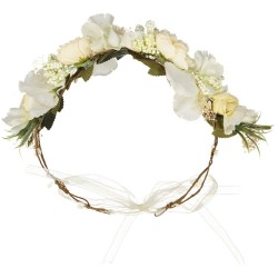 couronne fleurs blanches cheveux pour mariage